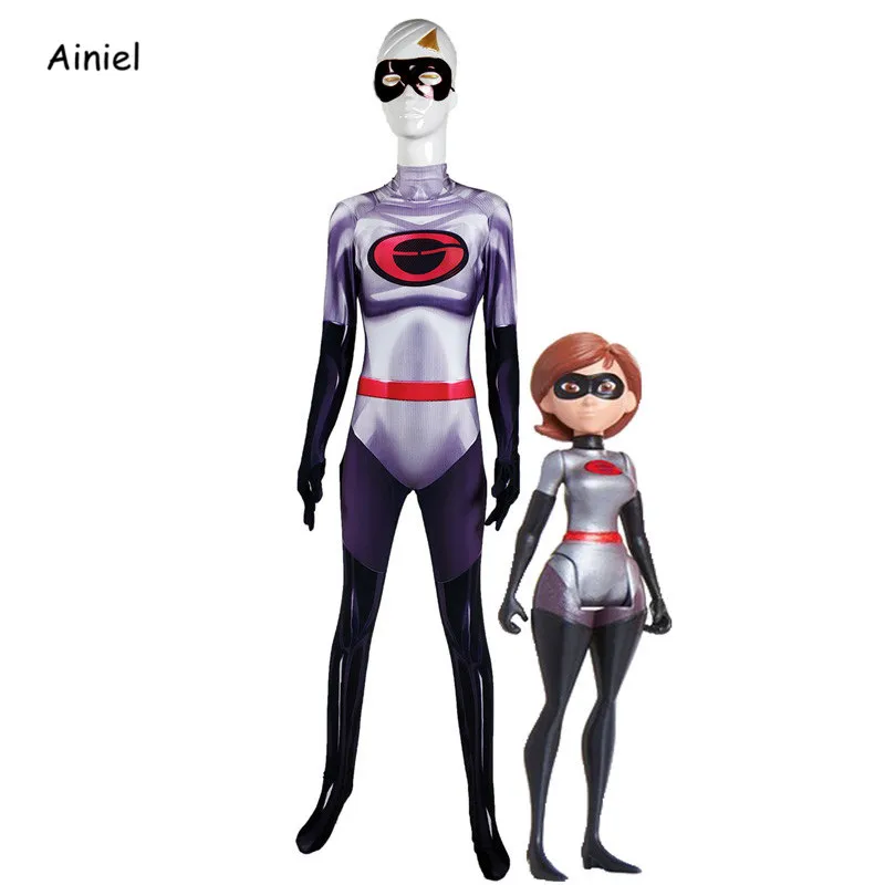 Суперсемейка 2 Хелен Парр эластика Косплэй костюм спандекс зентай для взрослых