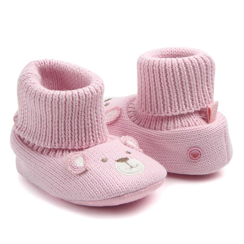 2018 зимняя детская обувь для мальчиков и девочек с мультяшным медведем первые