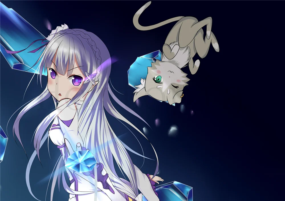 Постеры RE ZERO Мультяшные настенные наклейки бумага с белым покрытием принты