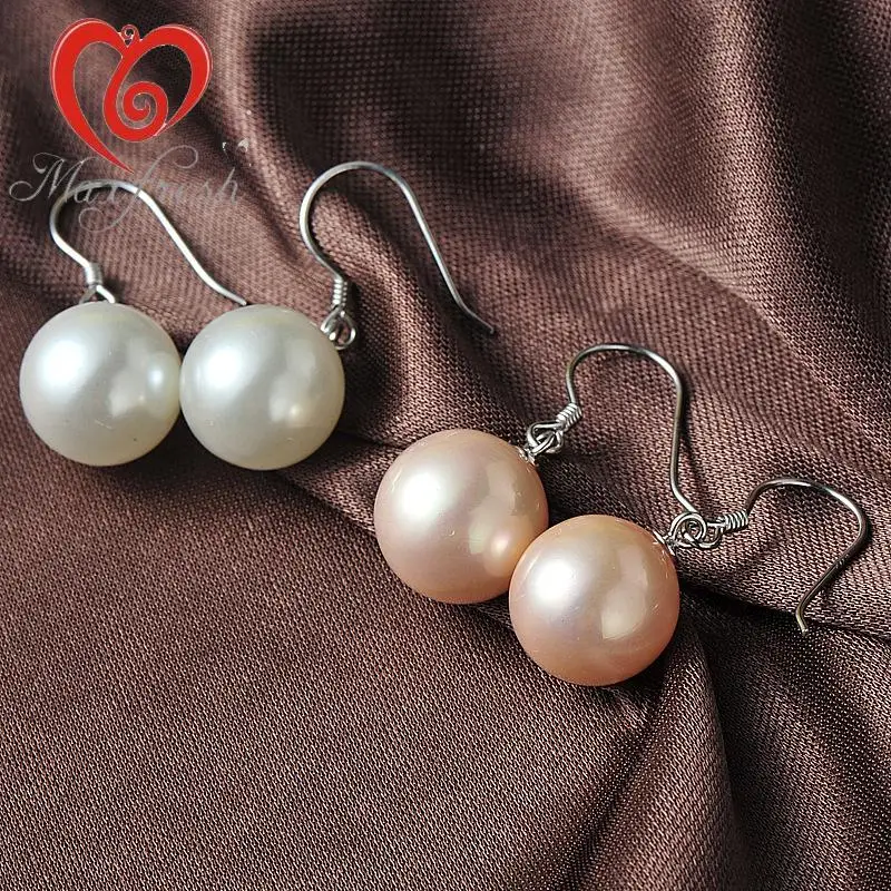 Maxfresh Ball Pearl Earrings 925 Sterling Silver Earings Fashion Jewelry 2017 For Women | Украшения и аксессуары