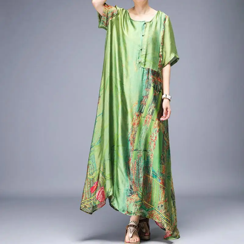 Одежда с принтом новинка 2019 летнее платье винтажное асимметричное короткий