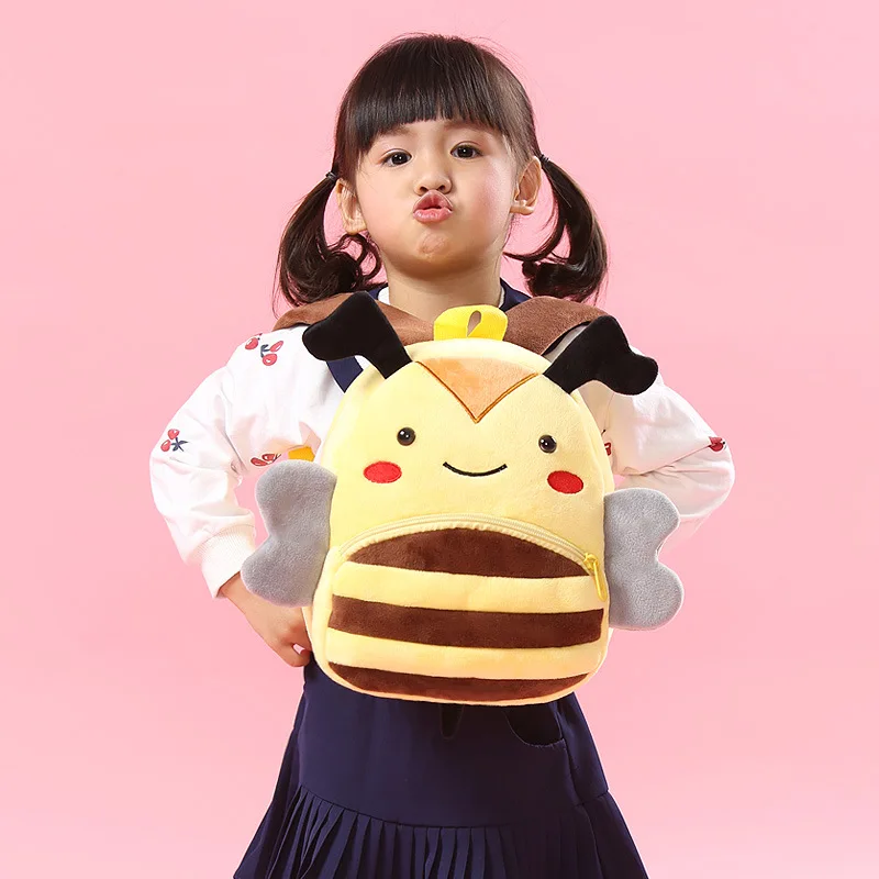

Baby Plush Backpack Toys Cartoon Bags Children's Gift Boy Girl kindergarten Student Lovely Animal Bee School bags