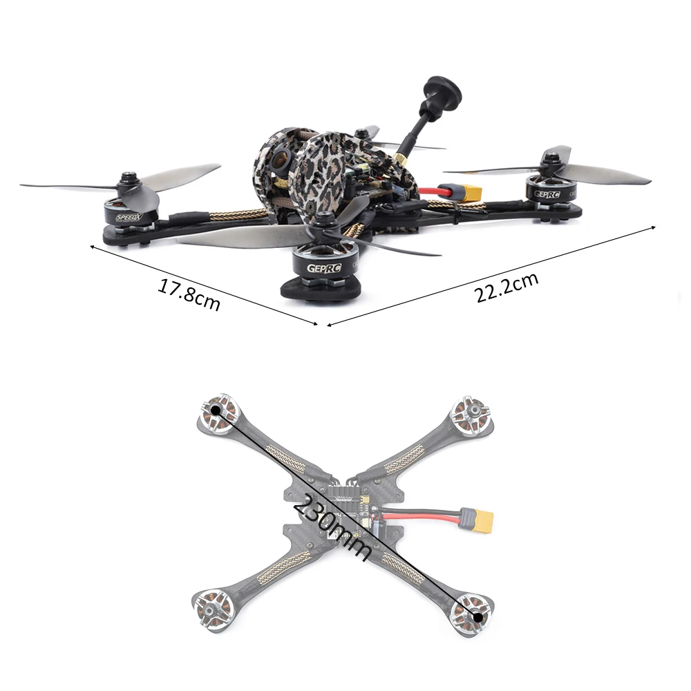 GEPRC GEP-LSX5 RC FPV гоночный Дрон Леопард 230 мм 2306 2450 кв бесщеточный двигатель SPAN F4 башня