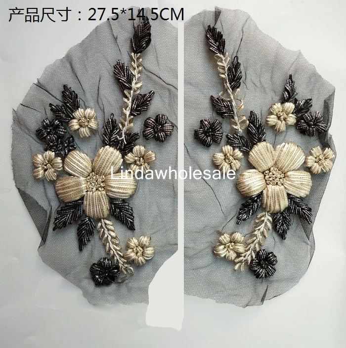 

Embroidered Square high-grade ribbon embroidery patches,hand-sewn affixed clothing accessories coat dress decorations