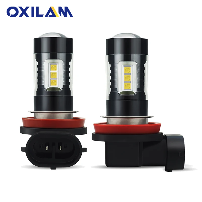 Светодиодные лампы OXILAM H9 H8 H16JP 2 шт. H11 противотуманные фары для Audi BMW Mercedes Hyundai Nissan