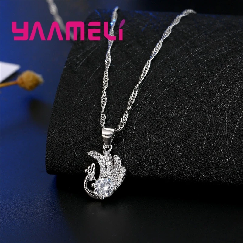 Милая элегантная Серия животных Подвеска на ожерелье Павлин Серьги Набор из