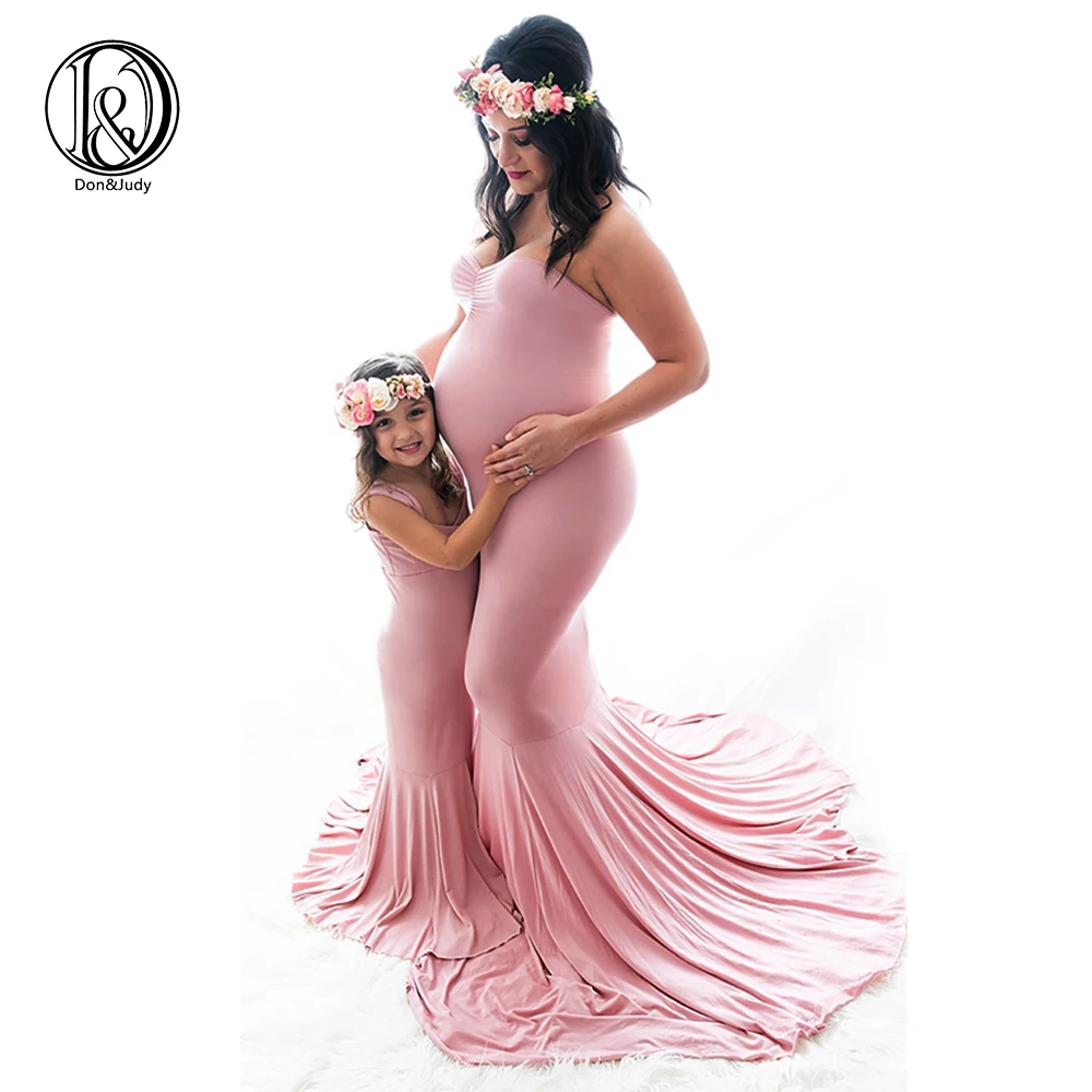 Enlarge Don&Judy New Maternity Photography Props Dresses For Pregnant Women Clothes Maternity Dresses For Photo Shoot Pregnancy Dresses