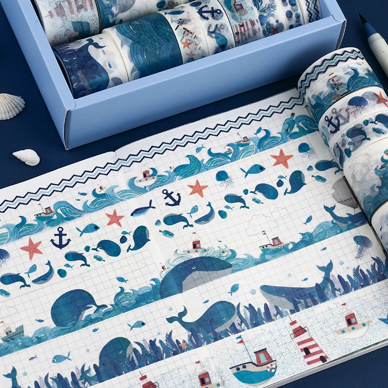 24 шт./компл. океан серии набор декоративного скотча Васи декоративная клейкая