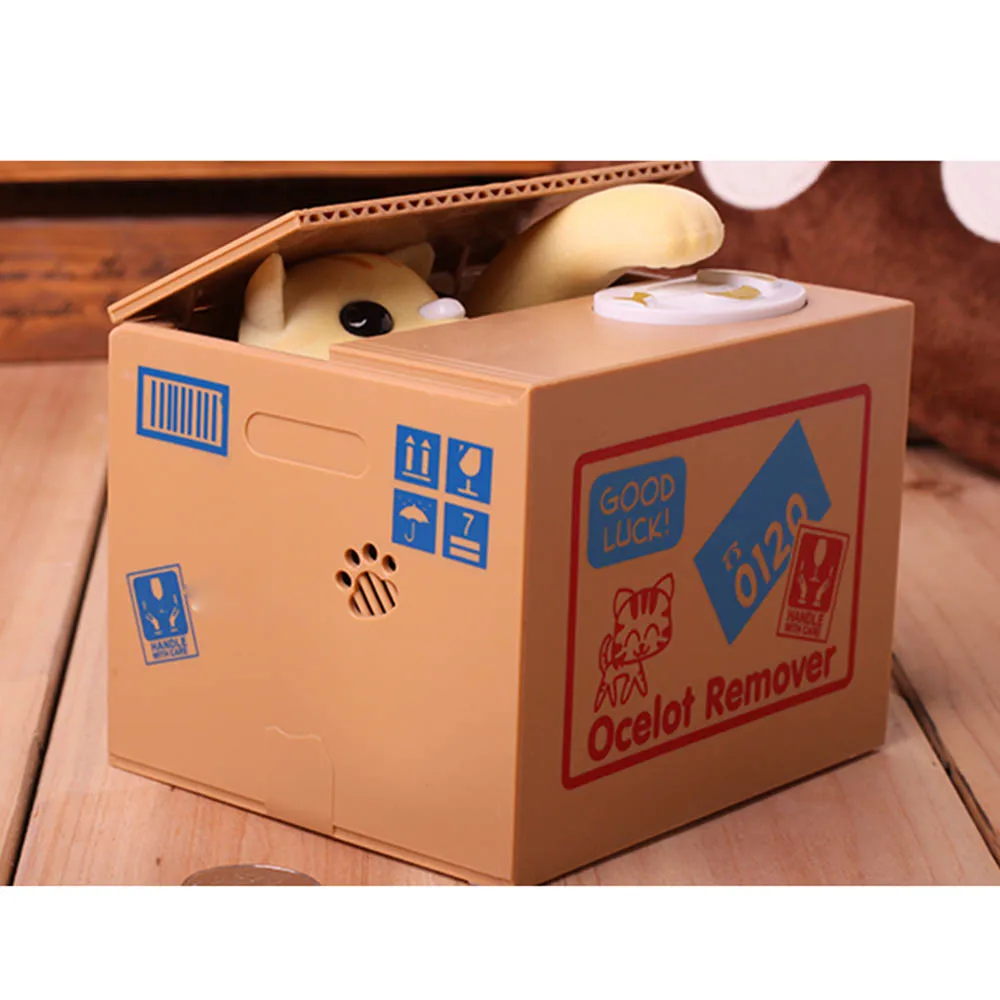 Кража Копилка кошка копилка Милая кража монета белая автоматический котенок