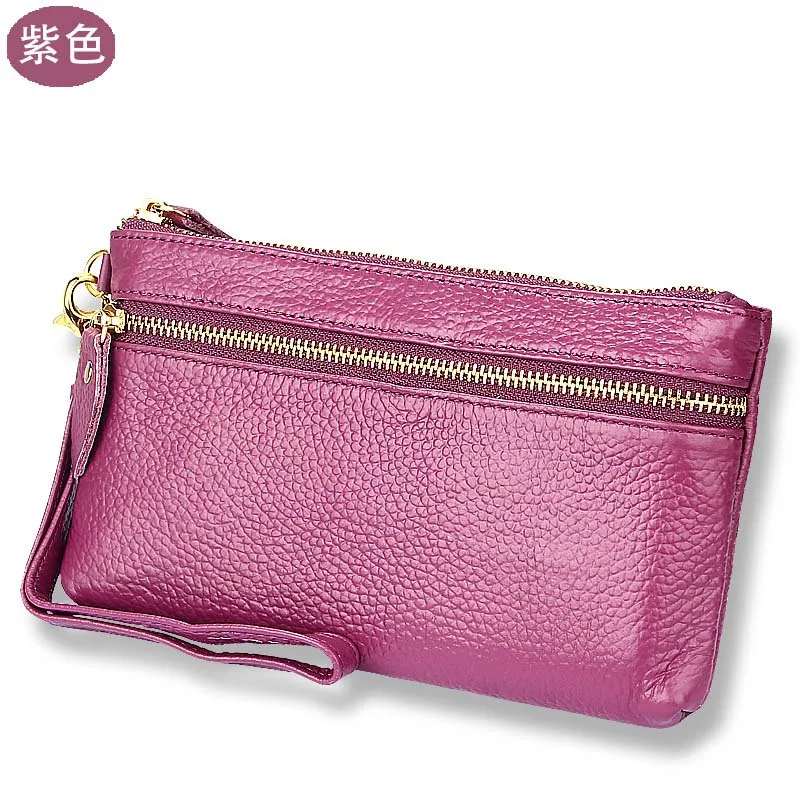Purple Baellerry из натуральной кожи модные женские длинные кошелек на молнии тонкие монеты телефон Карманный Женский кошелек держатель для фото женский кошелек - Цвет: Purple