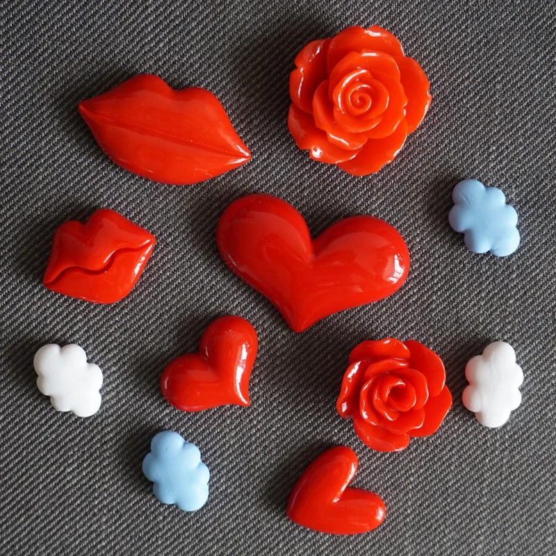 Красные сердечки магнит на холодильник в форме цветка аксессуары для