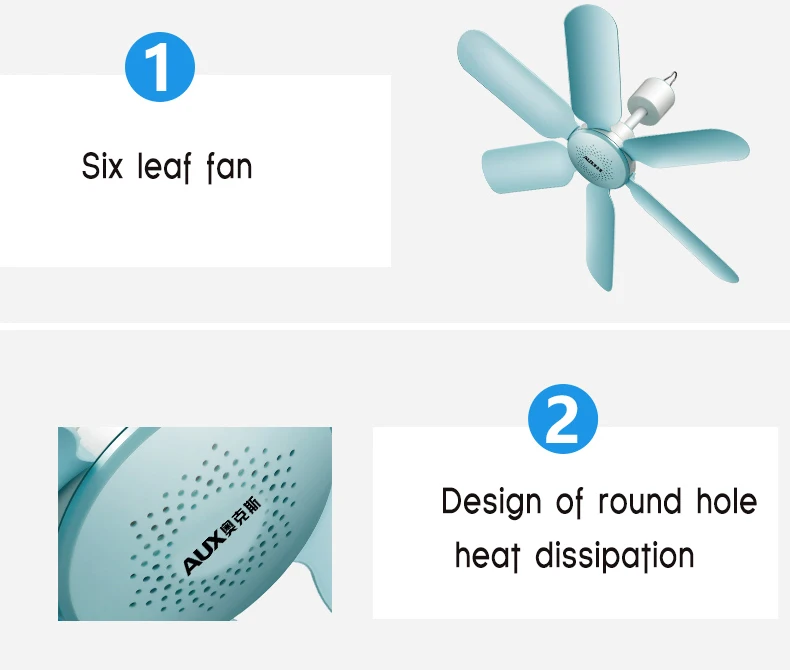 Мягкий бесшумный мини-вентилятор для дома 6 листьев 7 Вт энергосберегающий