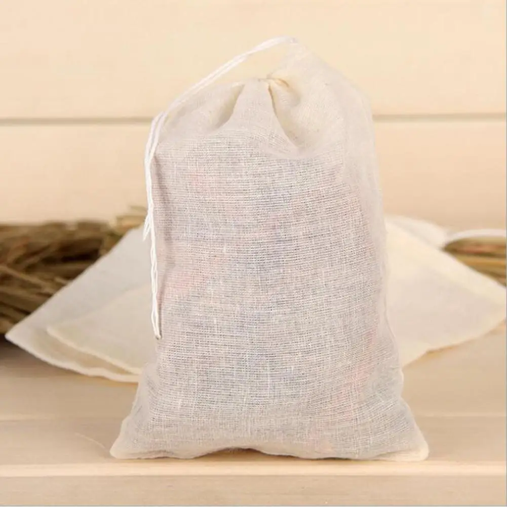 Cotton Filter Bags For Tea Bag Infuser With String Heal Seal 23 X21CM Sachet Paper Teabags Empty Multifunction | Дом и сад
