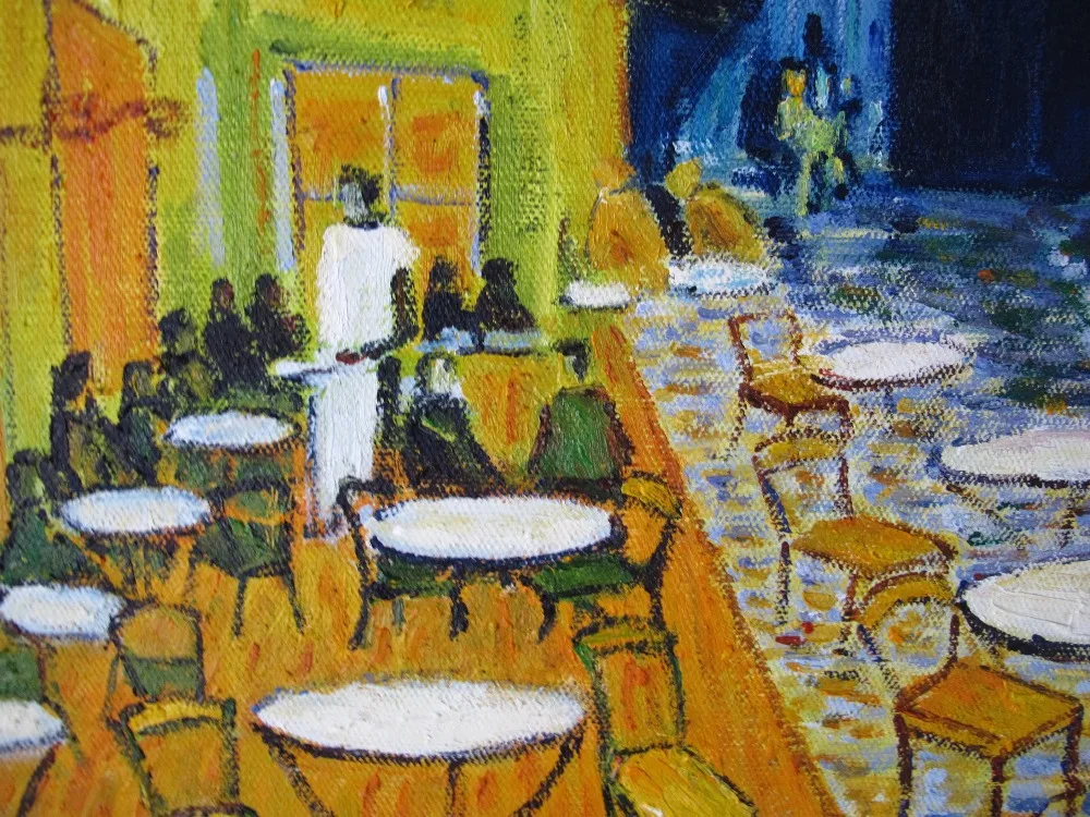 Картина маслом Ван Гога (кафе терраса на месте дю Forum Arles в ночное время c.1888) ручная