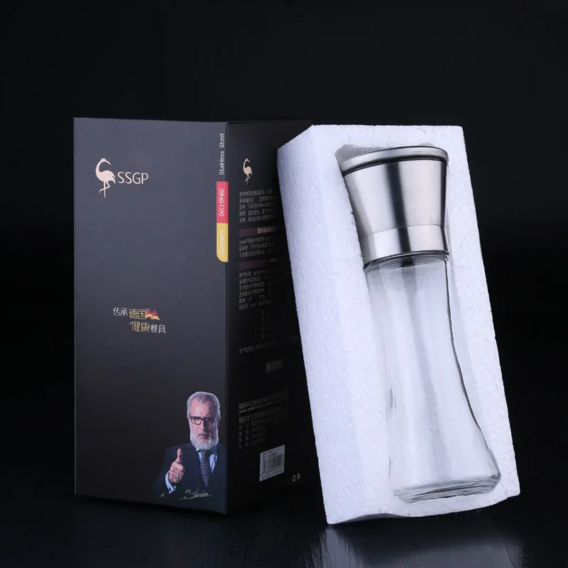 

1PCS/2 Pcs Salt And Pepper Grinder 304 Stainless Steel Pepper Grinding Bottle Household Bar Mill Glass Manual Pepper Grinder