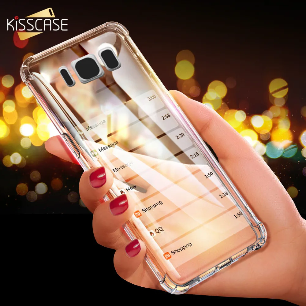 KISSCASE прозрачный мягкий ТПУ чехол для samsung Galaxy A50 A30 A70 A7 A6 A8 A9 2018 противоударный S8 Plus