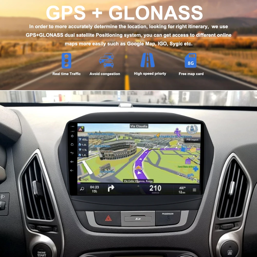 Автомобиль 2 din Android 8 0 gps для hyundai IX35 2010 + авторадио навигации головное устройство