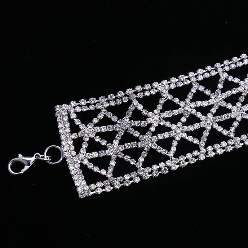 Junlead Luxury Rhinestone Crystal Vintage Choker Statement Necklace Collier Femme Collar Silver Neck Chocker Women Jewelry Gift | Украшения