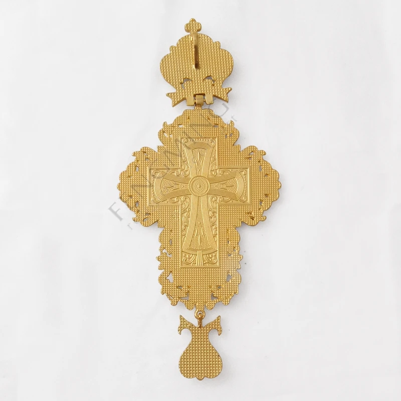 High Quality Orthodox Greek Cross Jewelry - Priest Pectoral Cross with Gold Plating and Chain image 6
