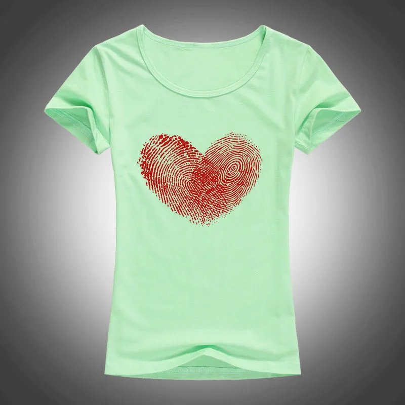 Женская футболка с принтом отпечатков пальцев из лайкры и хлопка | одежда