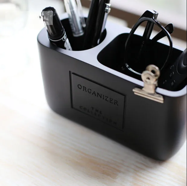 Держатель для ручек доступный студенческий офисный стол 1 шт. 2 отсека полимерная