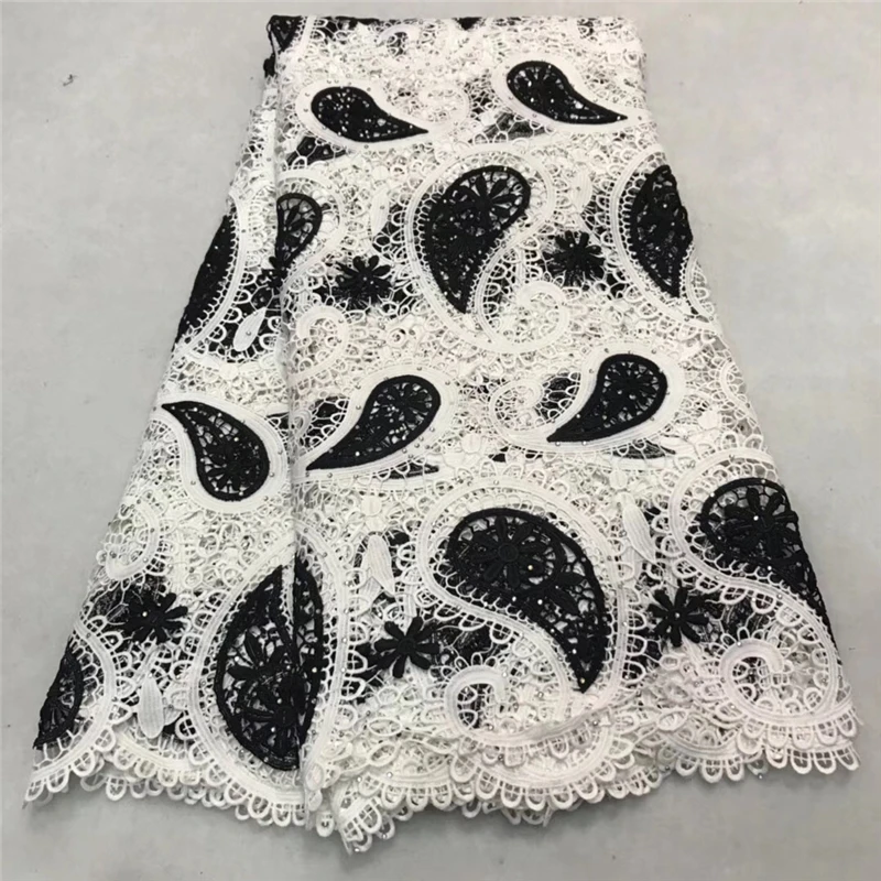 VILLIEA Embroidery Design African Cord Lace Fabrics High Quality Nigeria Wedding Dress Water Soluble Guipure Fabric | Дом и сад