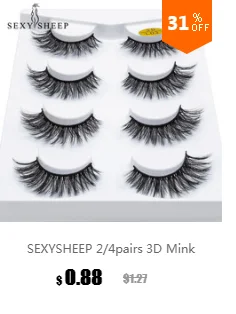 SEXYSHEEP 5 пар/лот натуральные накладные 3D норковые ресницы Роскошные 3D накладные ресницы крест натуральные длинные толстые ресницы красота