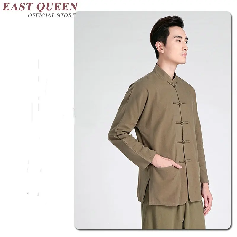 Традиционная китайская одежда для мужчин мужская рубашка с китайским воротником
