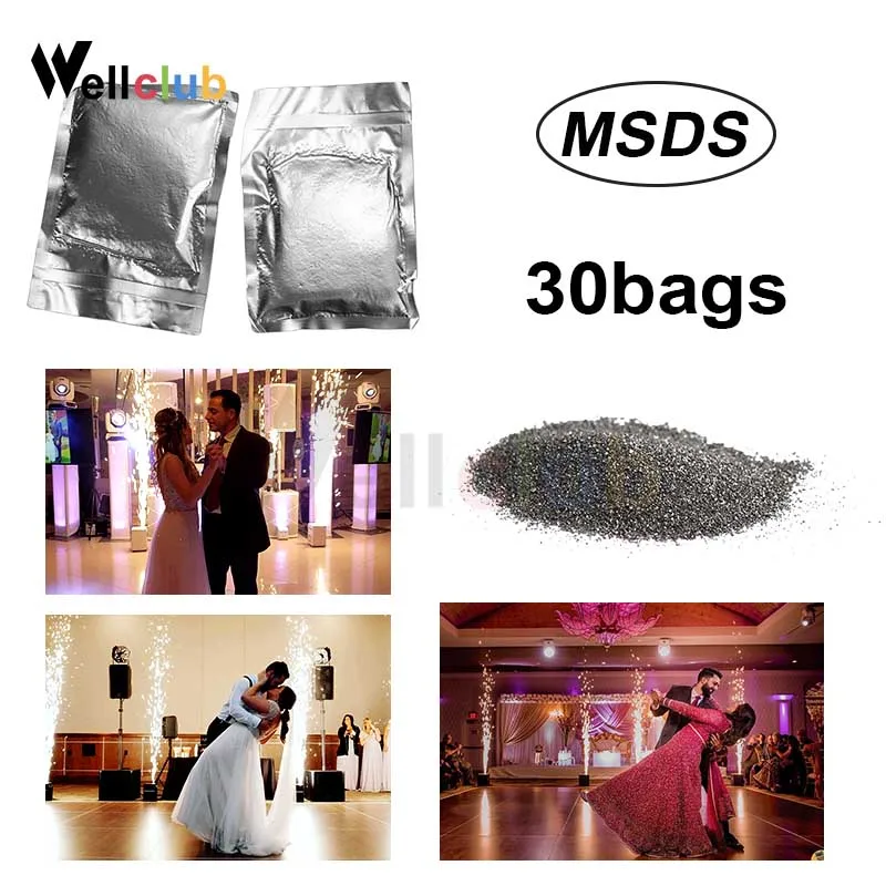 30 bag indoor 3.5m 30/35/40/50 мешков Ti порошок 200 г/пакет Материал для холодной Spark фонтан, стилизованные под языки пламени машина Свадебные безопасности материала(MSDS порошок Сертификация - Цвет: 30 bag indoor 3.5m