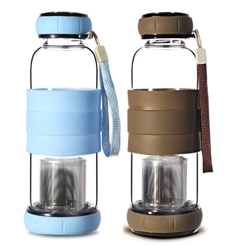 Новинка 2019 портативная Спортивная стеклянная бутылка для чая с питьевой водой