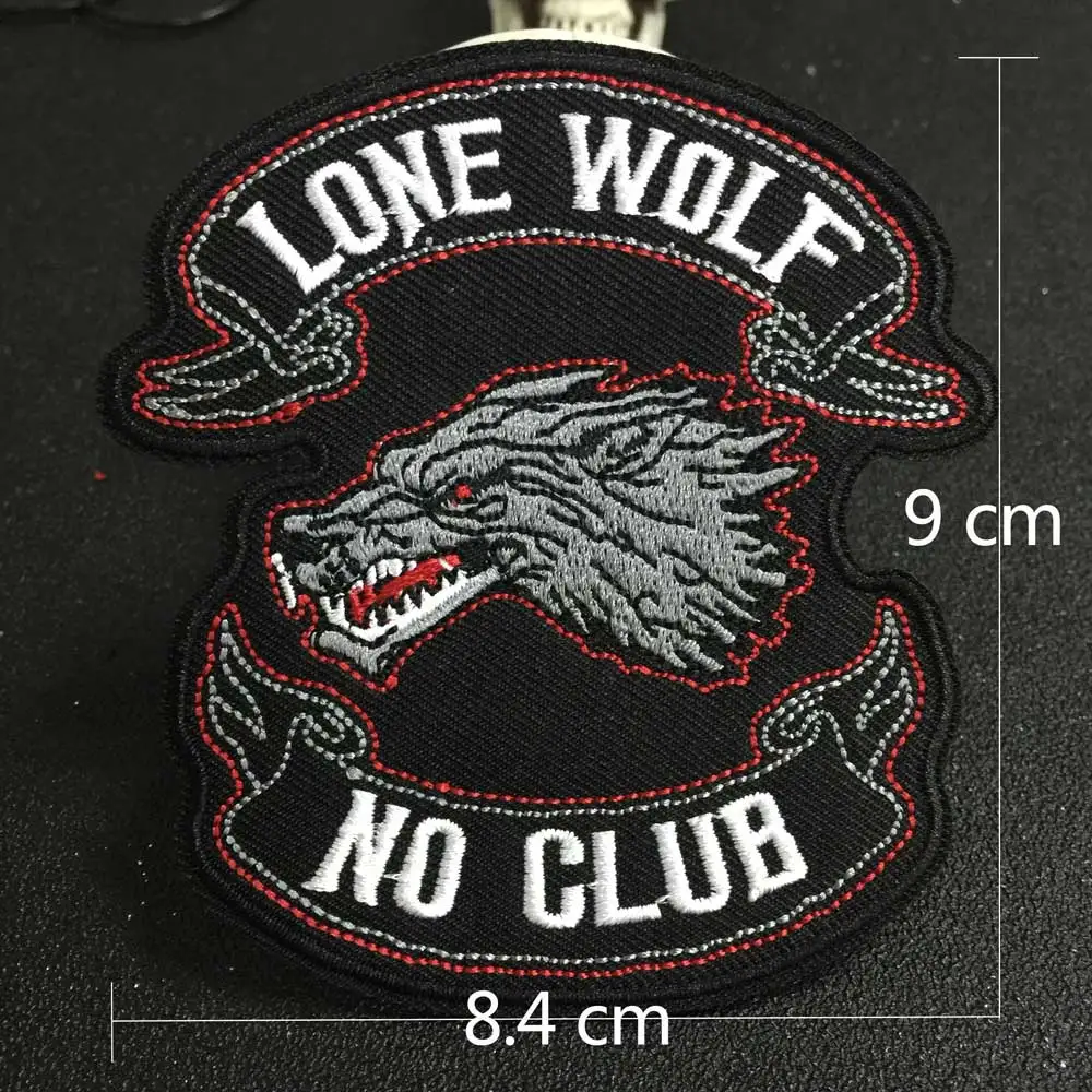Байкерская нашивка LONE WOLF Байкерский значок без клубов с вышитым скелетом в стиле