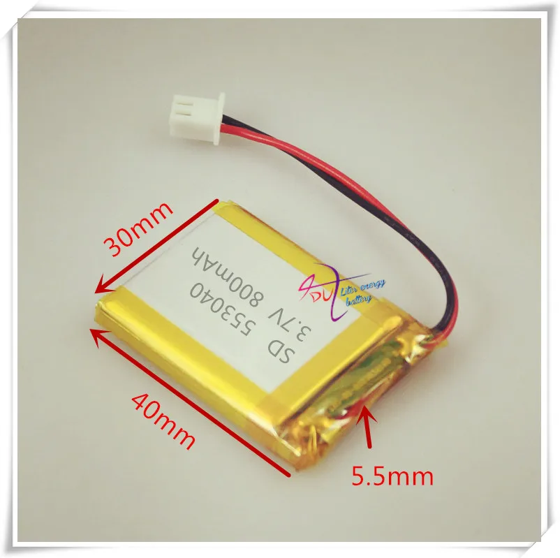 XH2.54 800mAh 553040 3 7 V тахограф игрушка полимерный аккумулятор|Цифровые аккумуляторы| |