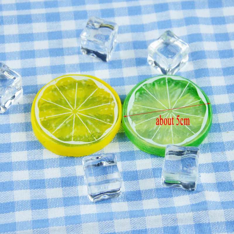 Simulation Lemon Slices Fake Fruit Model Artificial Ice Cube Reusable Photography Studio Props DIY Ornament Backdrop Decoration |