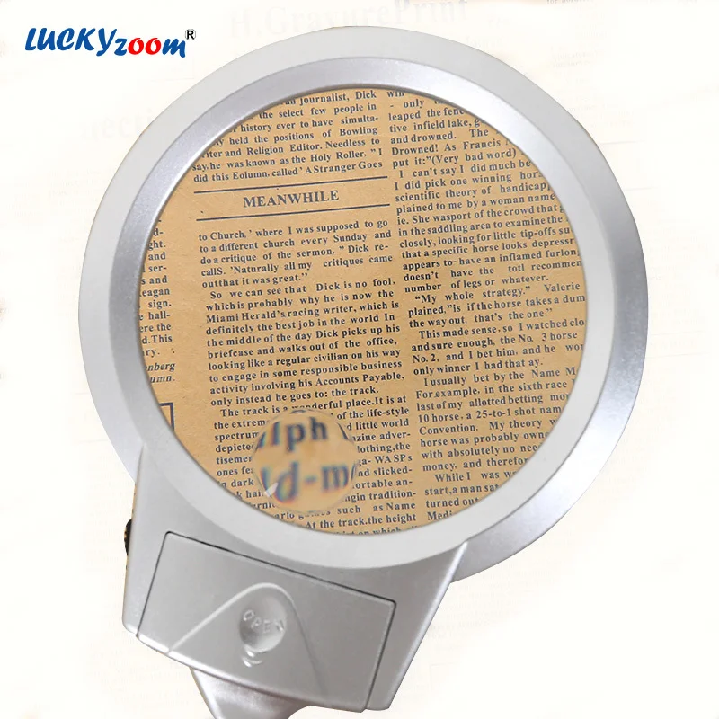 Luckyzoom настольная Лупа с подсветкой светодиодный Лупа металлическая настольная лампа увеличительное стекло 2.5X 5X Тип зажима лупа для чтения Lupa