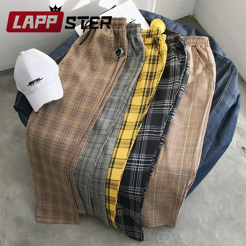 LAPPSTER, женские уличные клетчатые брюки,, Харадзюку, высокая талия, джоггеры, корейский стиль, спортивные штаны для девушек, осенние брюки размера плюс