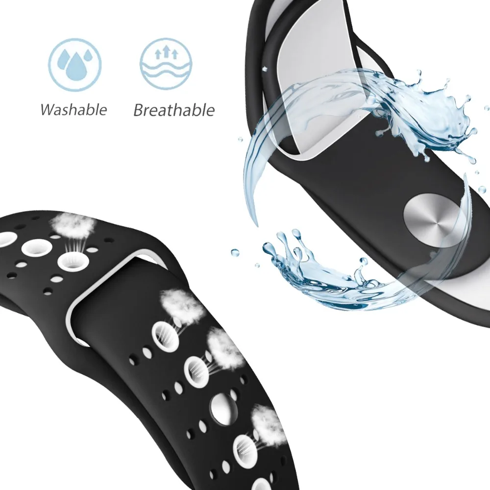 Хохлатый силиконовый спортивный ремешок для Apple Watch 4 44 мм 40 мм IWatch band Series 4 3 2 1 наручный браслет ремень резиновый ремешок для часов