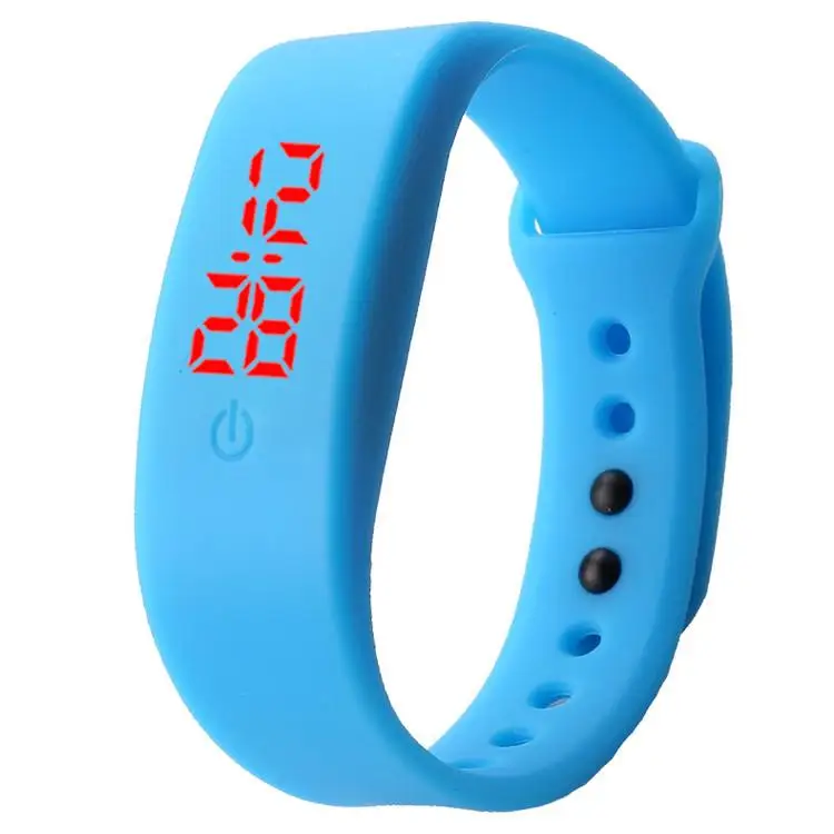 Light Blue TIke Toker, мужские часы ярких цветов, резиновый светодиодный браслет для детей, цифровые спортивные наручные часы для студентов, новинка - Цвет: Light Blue