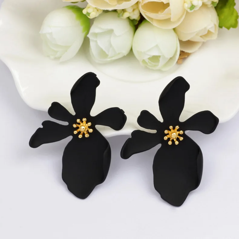 Модные серьги с большим цветком 2019 новый дизайн элегантные летние пляжные