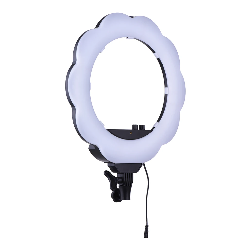 Лампа светодиодная кольцевая заполняющая для видеосъемки с зеркалом макияжа 384