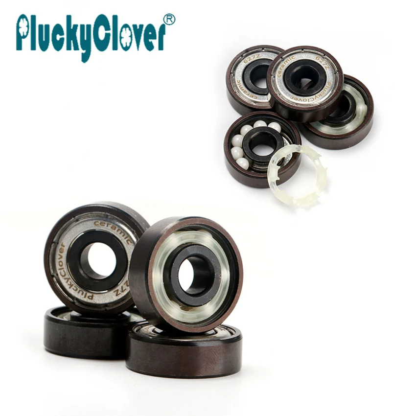 8 шт PluckyClover 627 керамический подшипник ABEC-11 Si3N4 роликовые коньки подшипник ZrO2 белый шарикоподшипник артисты танцуют доски подшипники