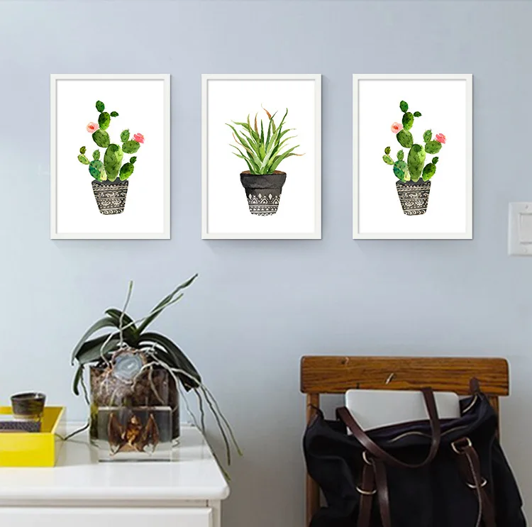 Нордическое зеленое растение садовая роспись художественный Принт плакат