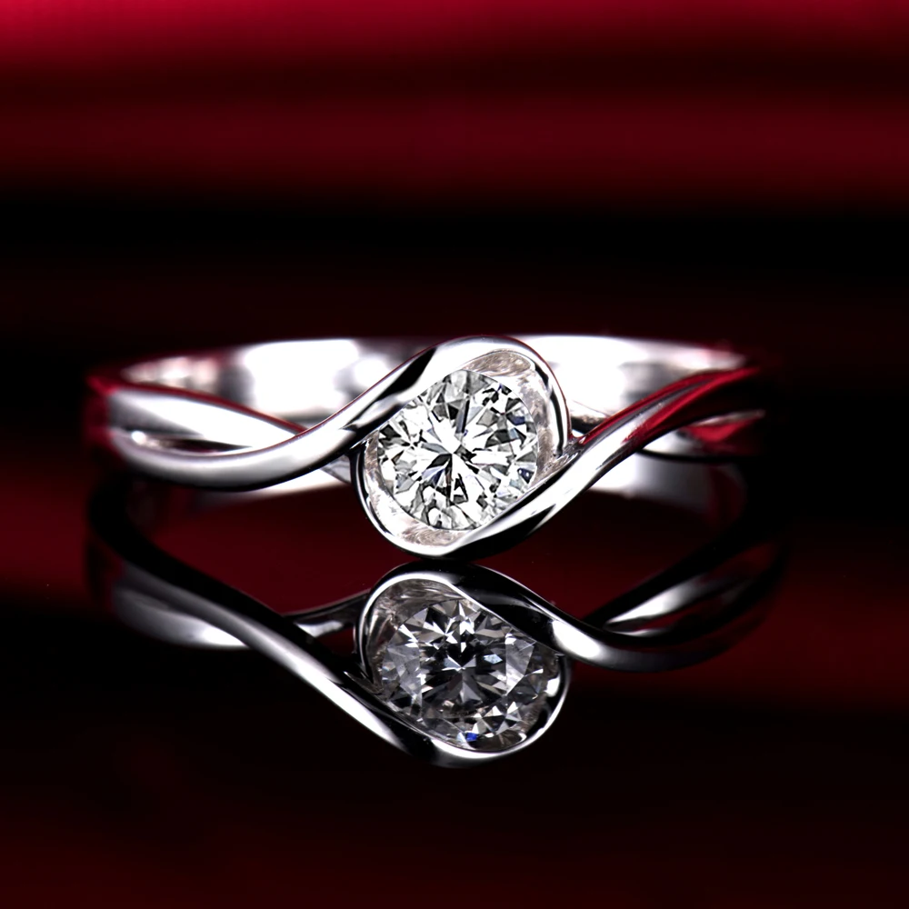 Женское кольцо из белого золота 18 карат с натуральным бриллиантом|ring for|ring ringrings for