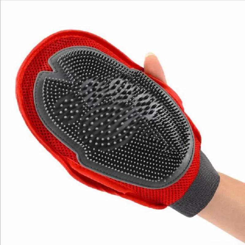 Зоотоваров Перчатки с обеих сторон кошка и собака Ванна массажные перчатки Pet brush