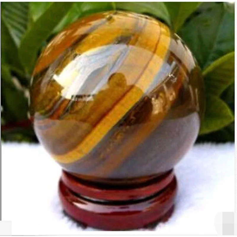 AAA 40 мм натуральный тигровый глаз кварцевый кристалл сфера шар + подставка | Дом и
