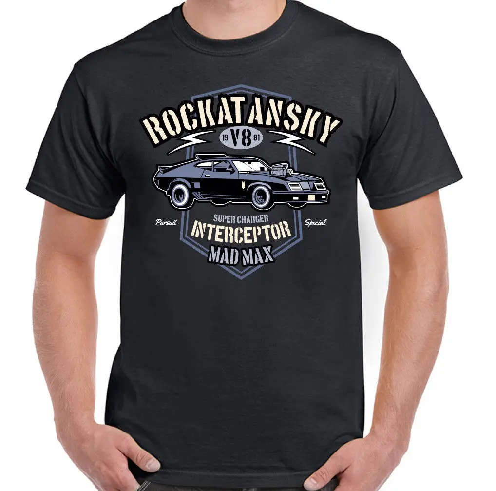 Мужская футболка в стиле Mad Max Rockatansky модная повседневная унисекс с суперзарядным