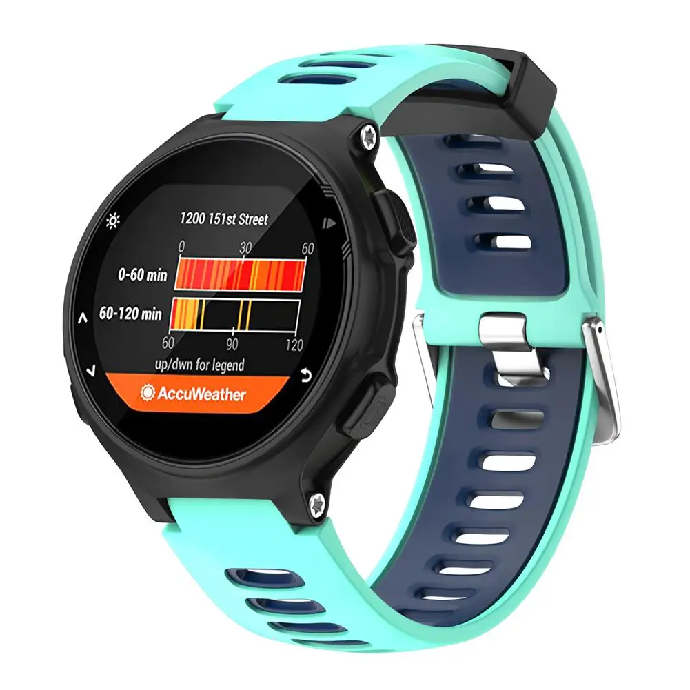 Силиконовый двухцветный удобный сменный ремешок для Garmin Forerunner 735XT 630 620 235 230 220