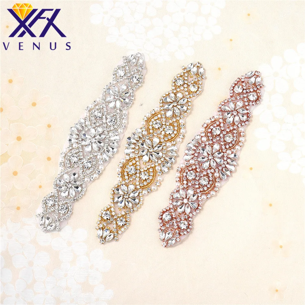 XINFANGXIU Wedding sash belt Rhinestone appliques bridal headband Applique for wedidng dress beg decorations | Дом и сад