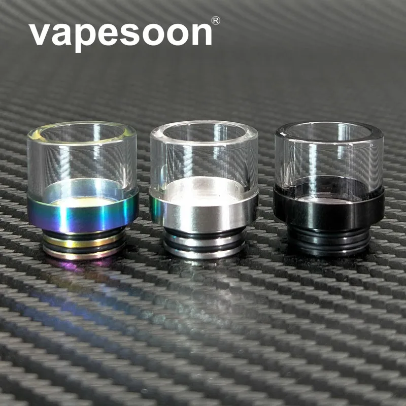 

VapeSoon Newest 810 Glass+SS Drip Tip For TFV8 BIG BABY/TFV12 Prince 8ML Atomizer etc 3 Colors 4pcs/lot