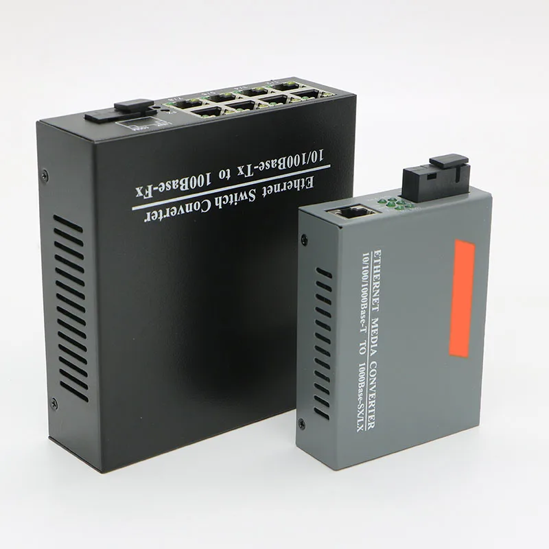 1 пара 10/100 Мбит/с однорежимный конвертер SC Fast Media Ethernet + м оптического волокна 8