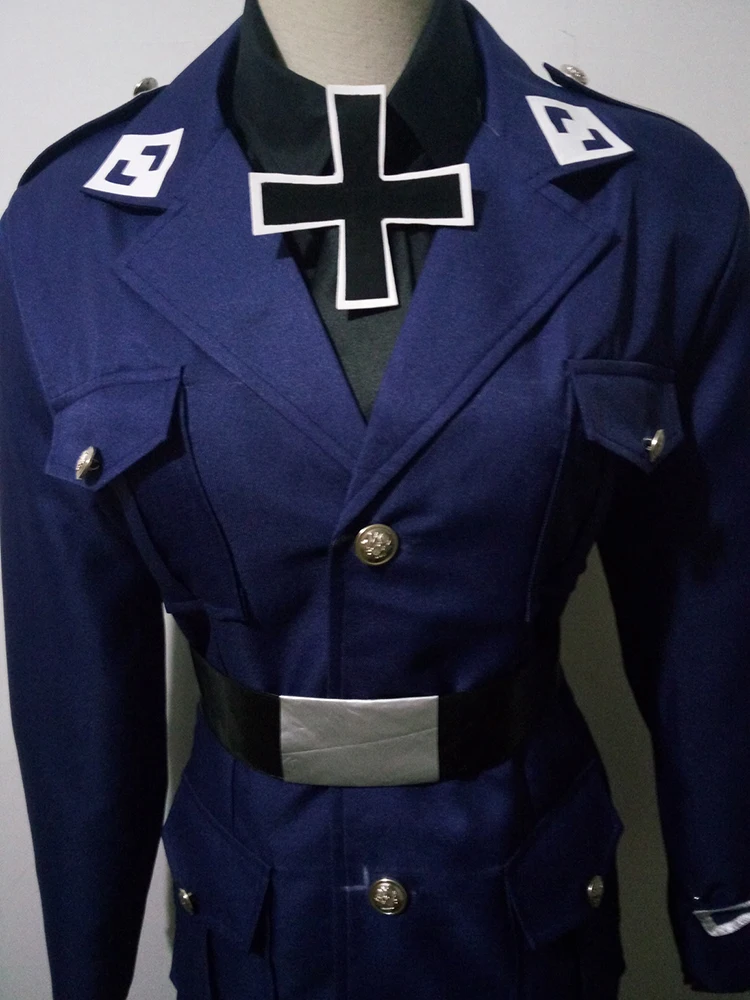 Индивидуальный аниме APH Axis powers Hetalia Пруссия Косплей Костюм синий темно-синий